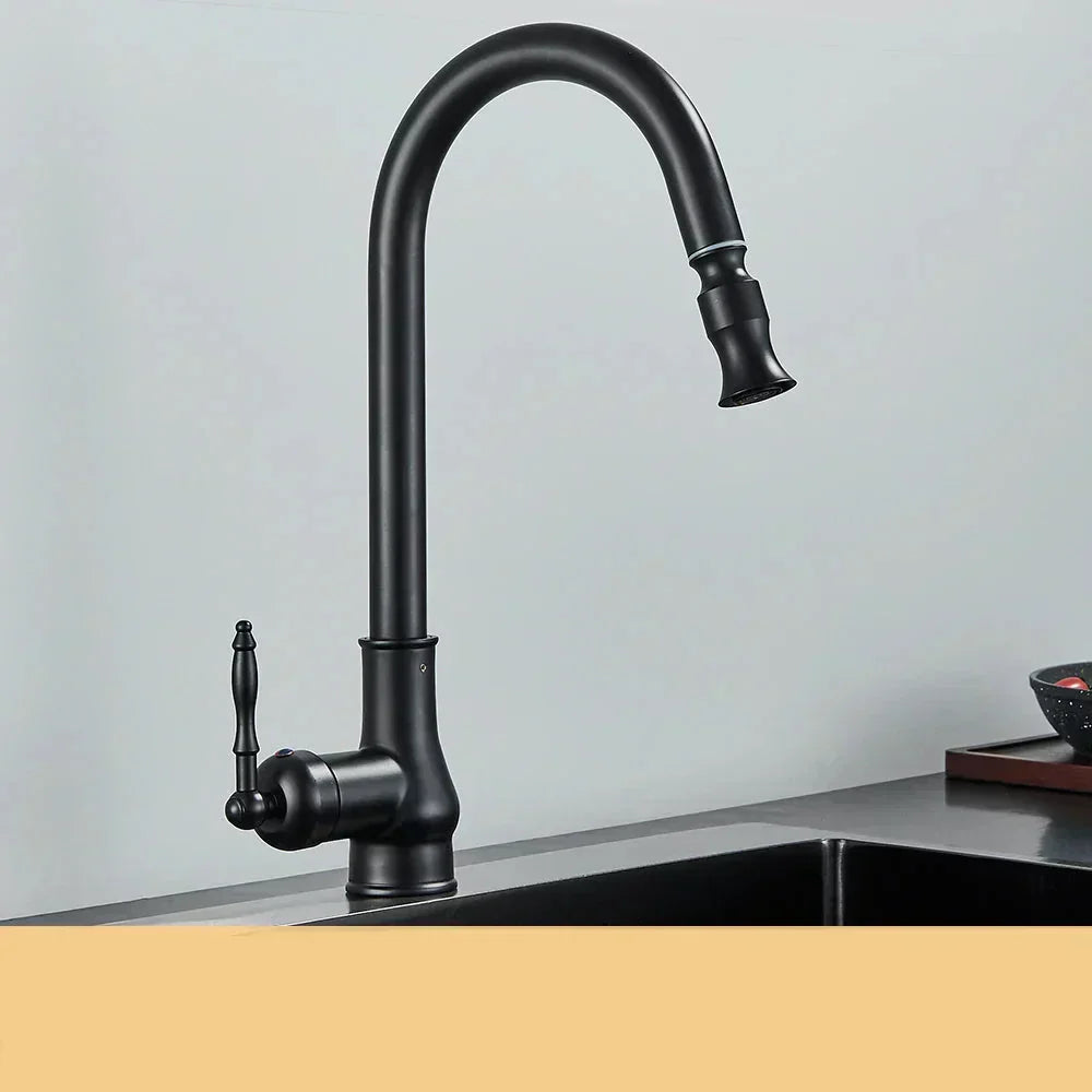 Mosrugs | VintageTap Antique Brass Kitchen Tap – Retro Style Mixer Faucet with Swivel Spout
