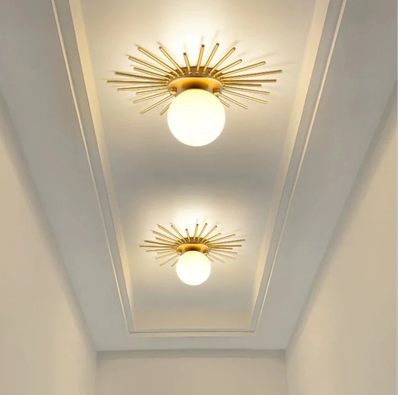 Mosrugs | HaloBeam – Elegant Glass and Iron Wall Lamp for Classic Touch