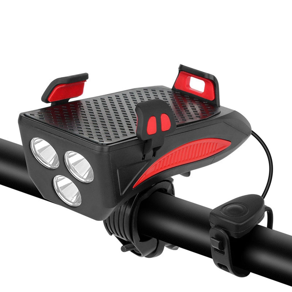 Mosrugs | RideLight 4-in-1 Bike Light | Power Bank, Phone Holder & Horn | 400 Lumens Waterproof Light