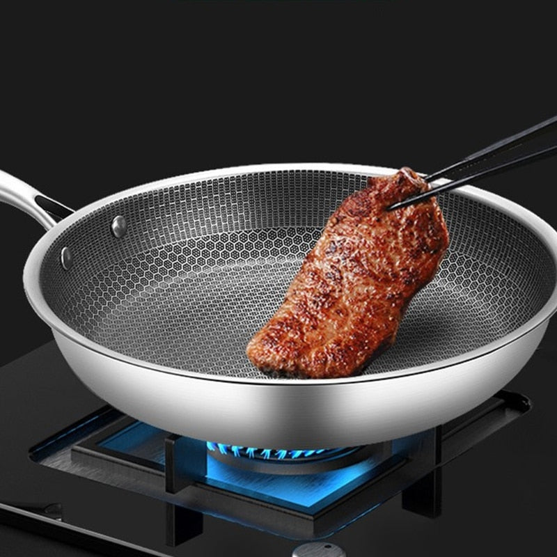 Mosrugs | KitchenPro Non-Stick Stainless Steel Frying Pan – Scratch-Resistant & Energy-Efficient