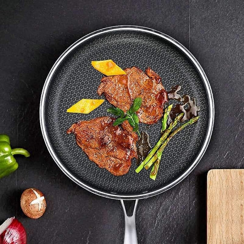 Mosrugs | KitchenPro Non-Stick Stainless Steel Frying Pan – Scratch-Resistant & Energy-Efficient