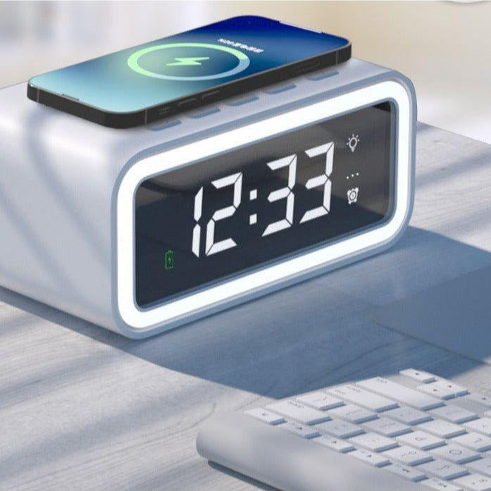 Mosrugs | 2-in-1 Alarm Clock with Wireless Charger – Digital LED Display | Qi-Compatible