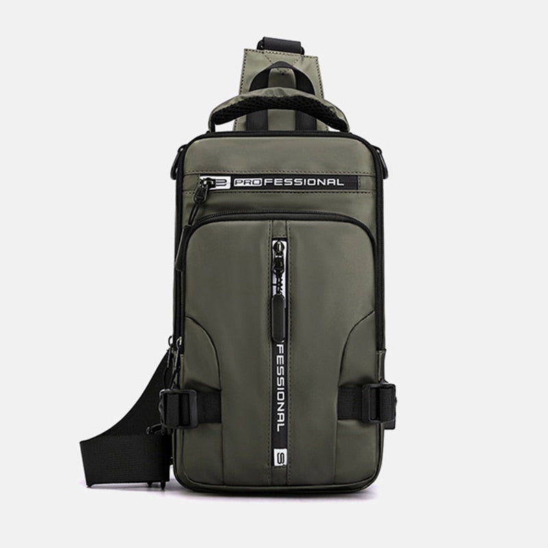 Mosrugs | Waterproof Oxford Crossbody Bag, Anti-Theft Sling Bag, USB Charging & Multi-Pocket Design