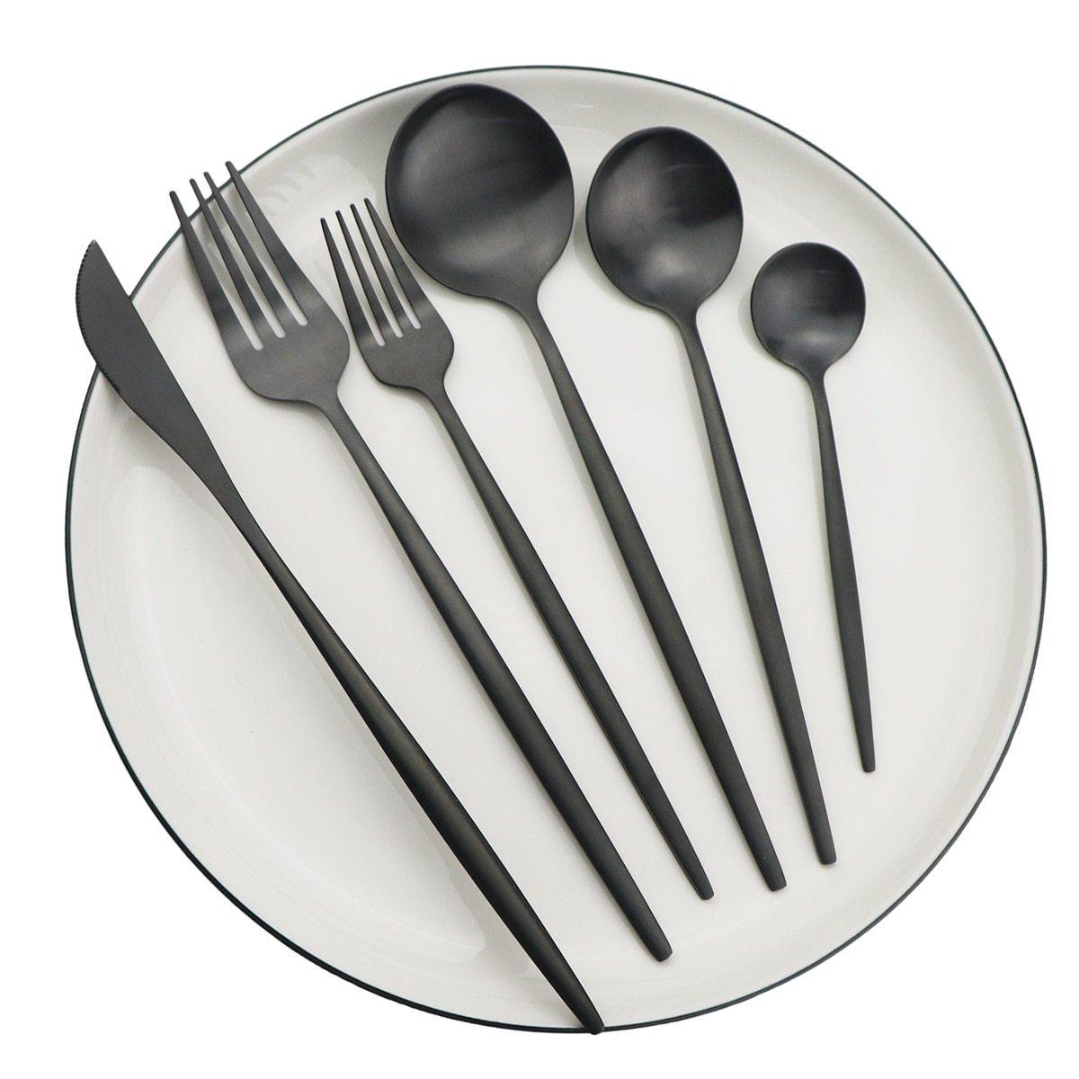Mosrugs | Torin 36-Piece Minimalist Cutlery Set – Premium Stainless Steel Flatware with Matte Finish