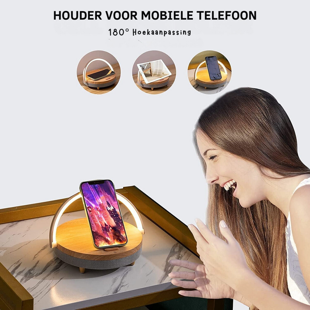Mosrugs | 3-in-1 LED Lamp, Bluetooth Speaker & Wireless Charger | Smart Desk Light