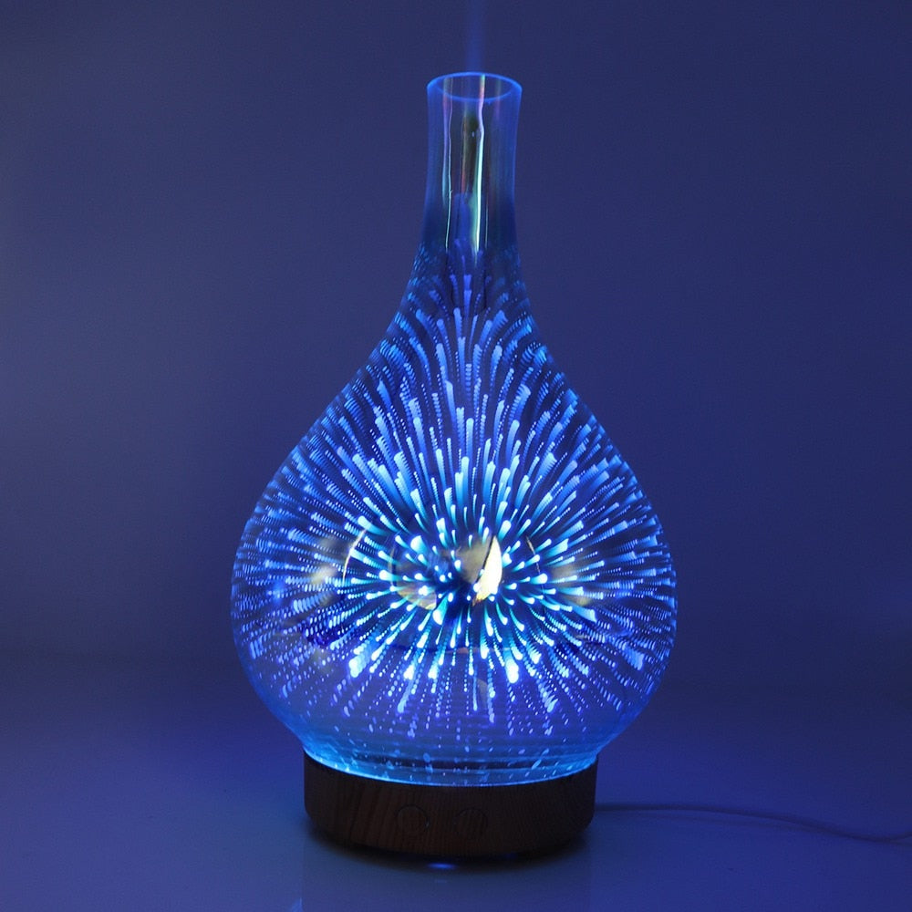 Mosrugs | AromaBurst 3D Glass Essential Oil Diffuser with LED Lights