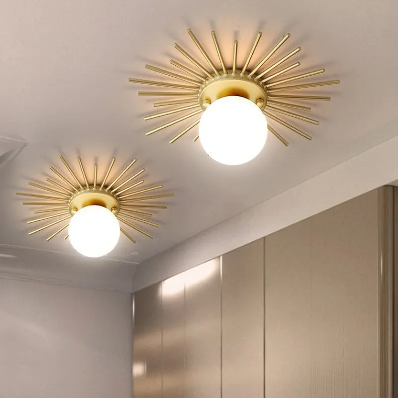 Mosrugs | HaloBeam – Elegant Glass and Iron Wall Lamp for Classic Touch