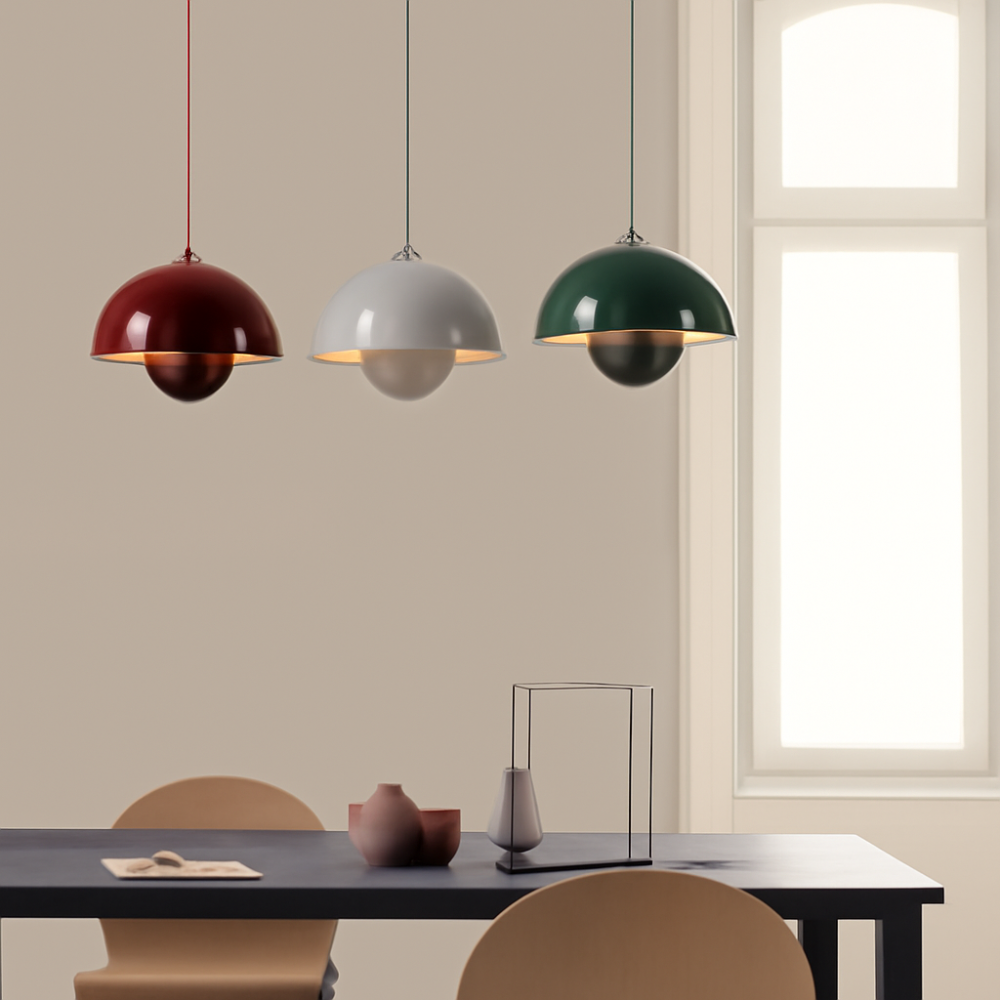 Mosrugs | Half-Circle Colourful Chandelier – Modern Scandinavian Ceiling Light for Dining, Living & Office
