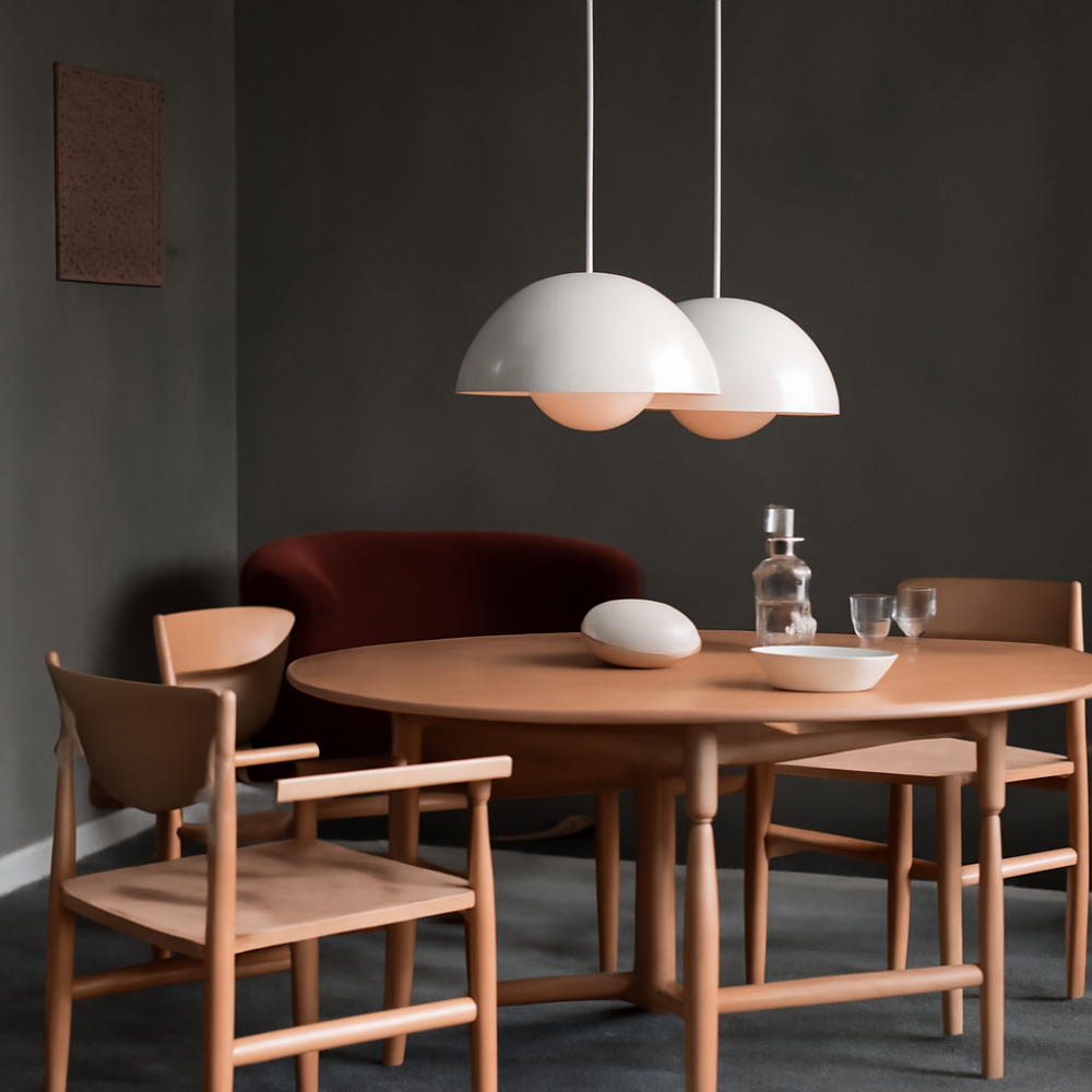 Mosrugs | Half-Circle Colourful Chandelier – Modern Scandinavian Ceiling Light for Dining, Living & Office