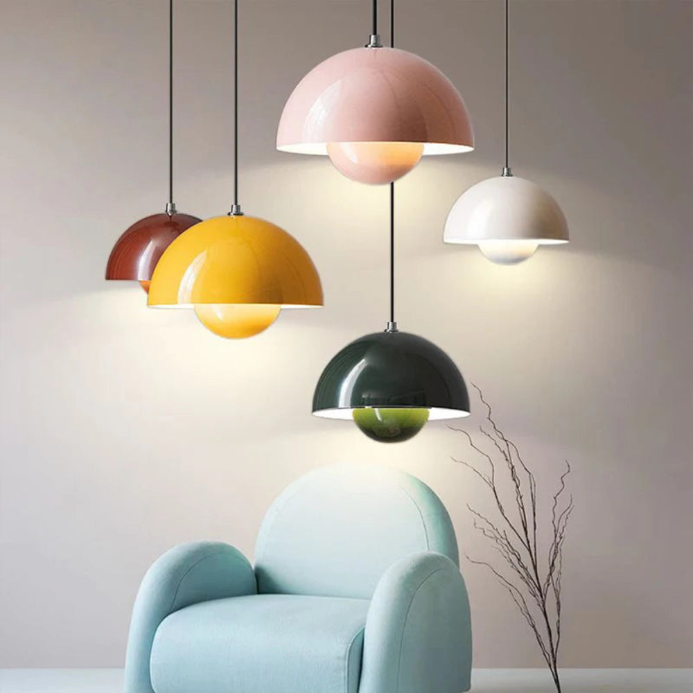 Mosrugs | Half-Circle Colourful Chandelier – Modern Scandinavian Ceiling Light for Dining, Living & Office