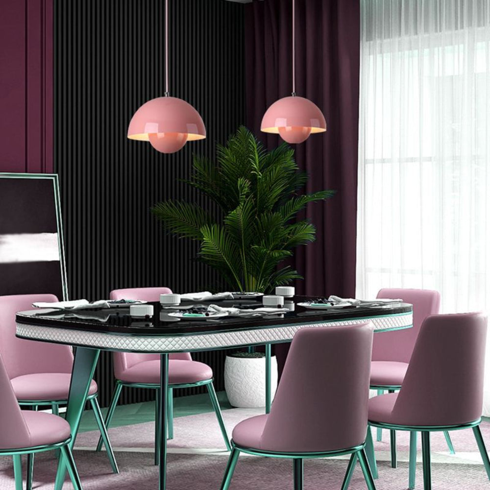 Mosrugs | Half-Circle Colourful Chandelier – Modern Scandinavian Ceiling Light for Dining, Living & Office