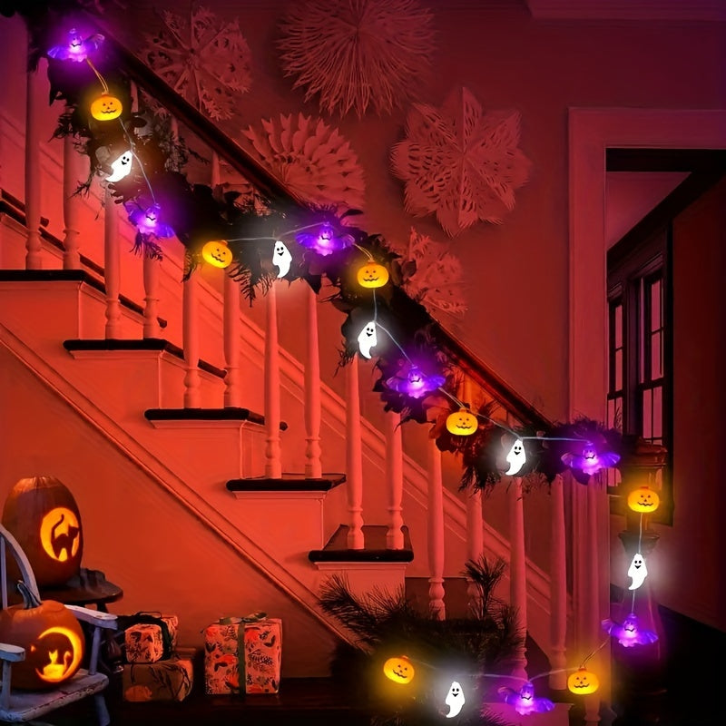 Mosrugs | Spooky Halloween String Lights – Battery-Powered Pumpkin Design