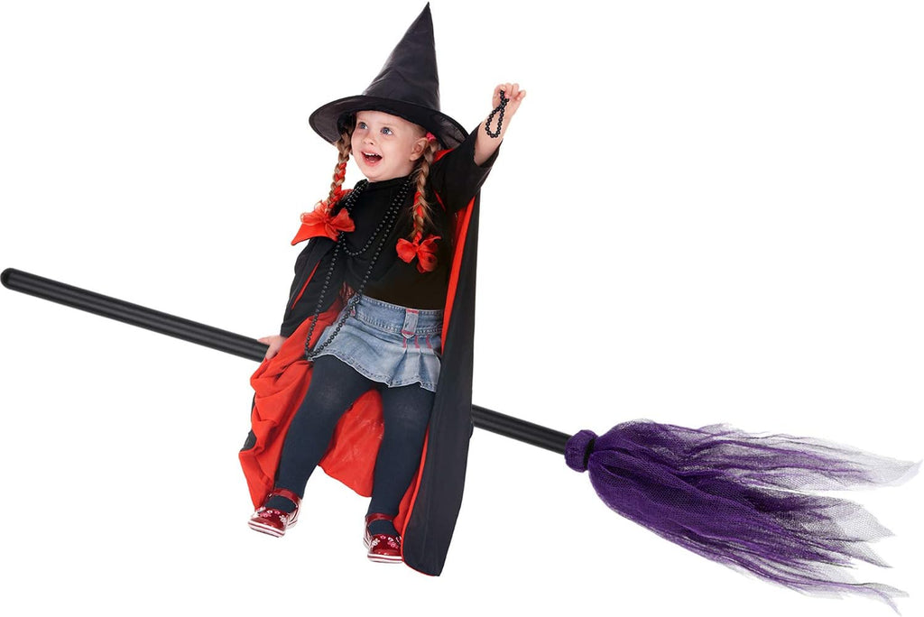 Mosrugs | Halloween Witch Broom – Plastic Party Prop for Spooky Fun Decor