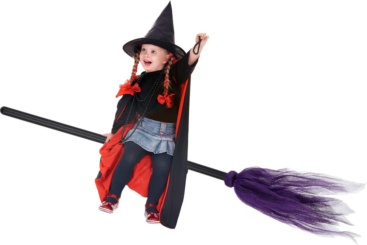 Mosrugs | Halloween Witch Broom – Plastic Party Prop for Spooky Fun Decor