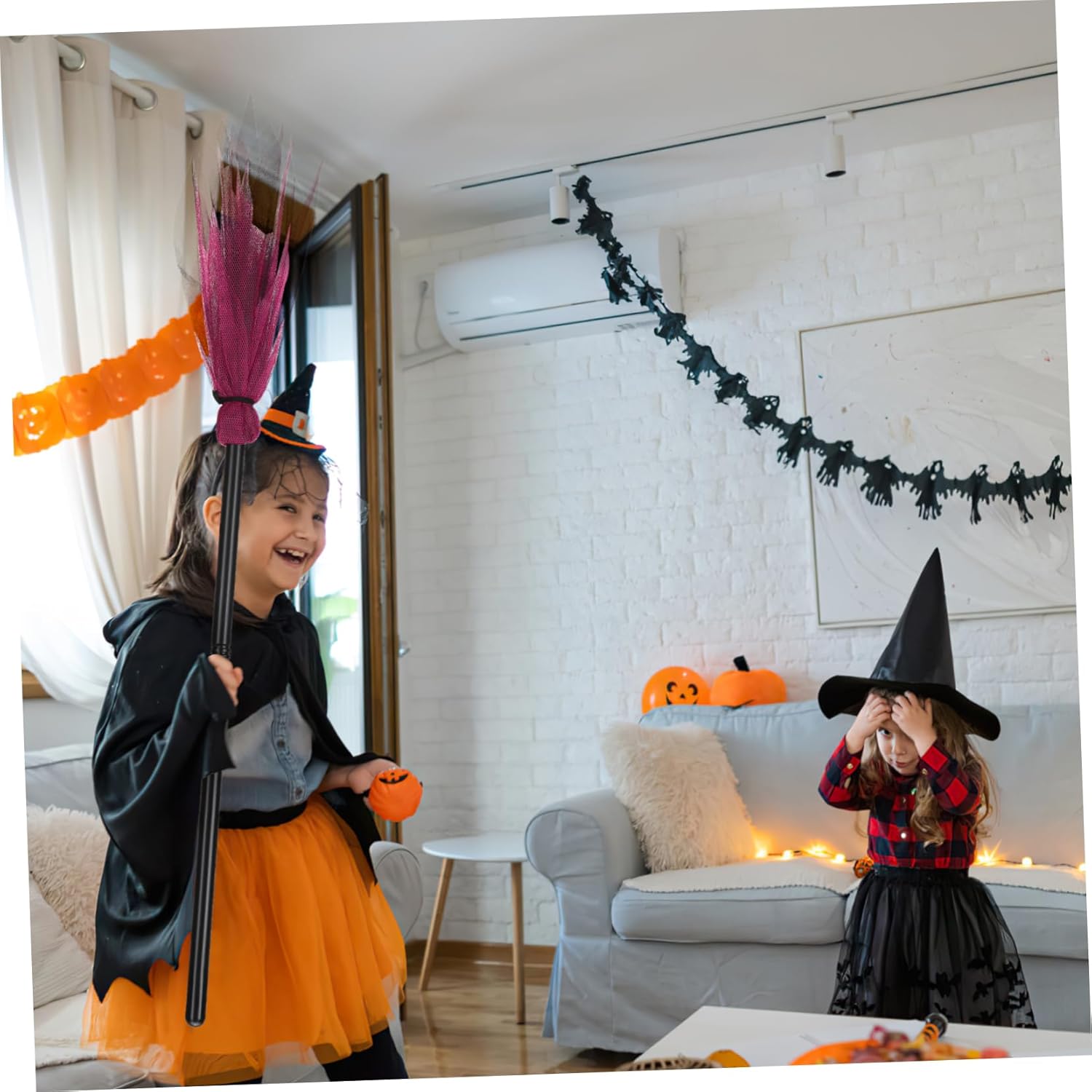 Mosrugs | Halloween Witch Broom – Plastic Party Prop for Spooky Fun Decor