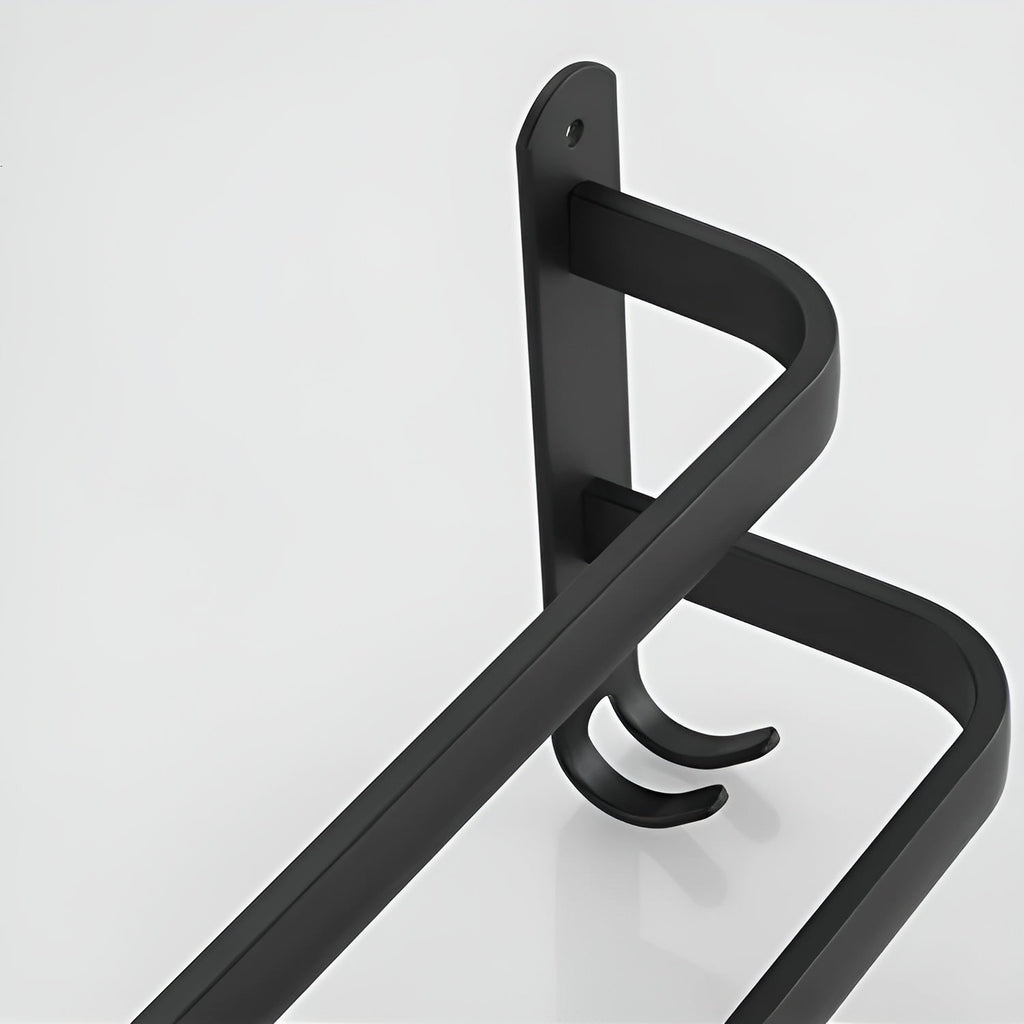 Mosrugs | HangEase 3-Layer Towel Holder – Black Wall-Mounted Aluminium Rack Without Drilling
