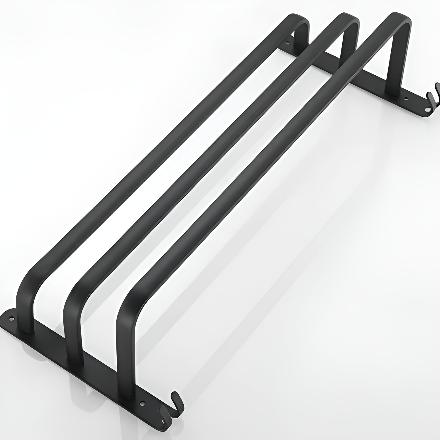 Mosrugs | HangEase 3-Layer Towel Holder – Black Wall-Mounted Aluminium Rack Without Drilling