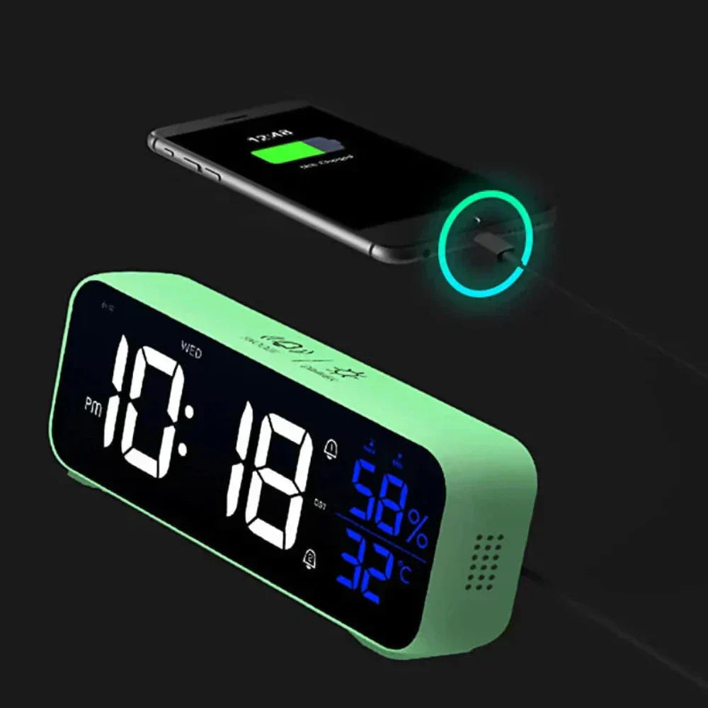 Mosrugs | Harmonix – Smart LED Alarm Clock with Music, Temperature Display & Voice Control