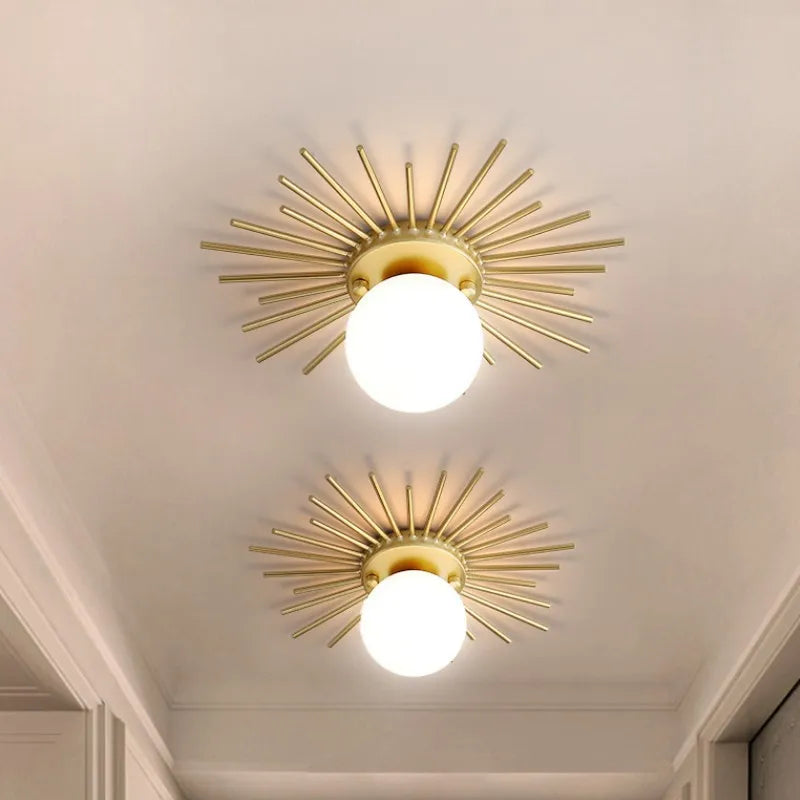 Mosrugs | HaloBeam – Elegant Glass and Iron Wall Lamp for Classic Touch