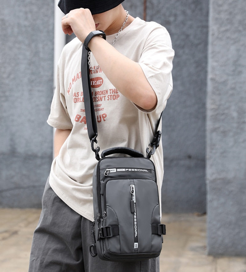 Mosrugs | Waterproof Oxford Crossbody Bag, Anti-Theft Sling Bag, USB Charging & Multi-Pocket Design