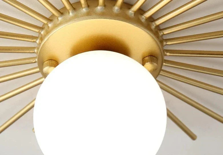 Mosrugs | HaloBeam – Elegant Glass and Iron Wall Lamp for Classic Touch