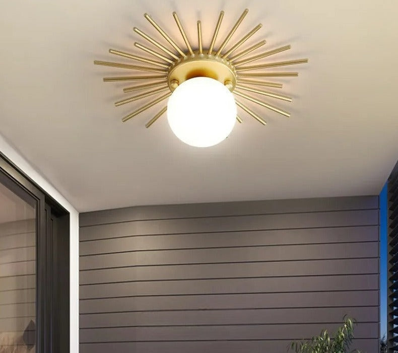 Mosrugs | HaloBeam – Elegant Glass and Iron Wall Lamp for Classic Touch