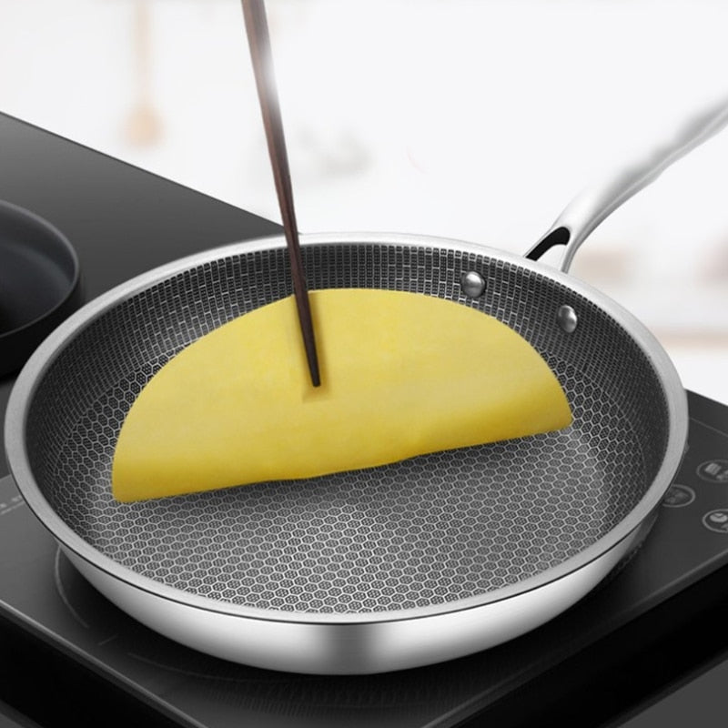 Mosrugs | KitchenPro Non-Stick Stainless Steel Frying Pan – Scratch-Resistant & Energy-Efficient