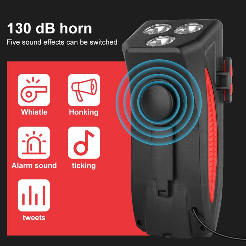 Mosrugs | RideLight 4-in-1 Bike Light | Power Bank, Phone Holder & Horn | 400 Lumens Waterproof Light