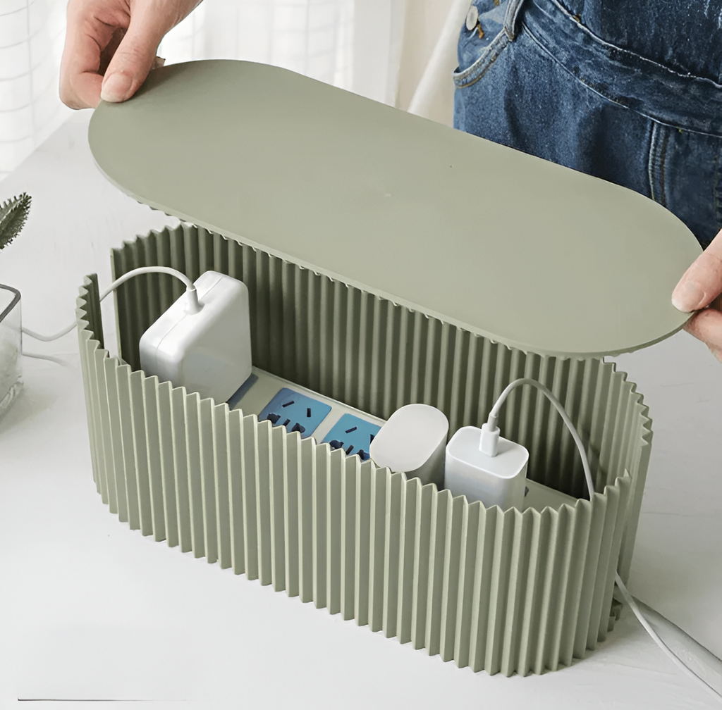 Mosrugs | Elegant Cable Organiser Box – Minimalist Cable Storage in Soft Macaron Colours