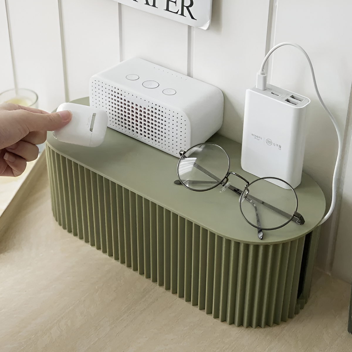 Mosrugs | Elegant Cable Organiser Box – Minimalist Cable Storage in Soft Macaron Colours