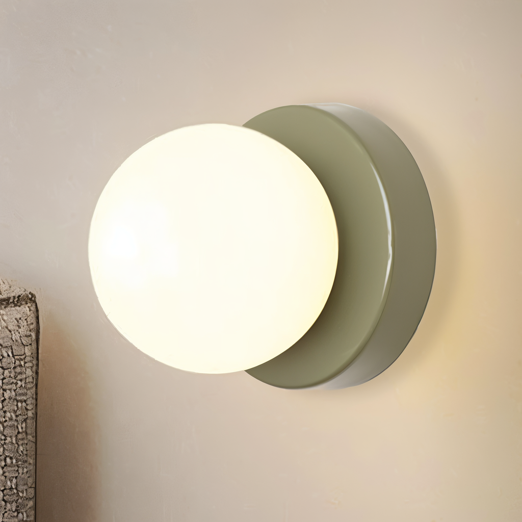 Mosrugs | PearlPop Wall Light – White Glass Orb LED Wall Sconce for Modern Interiors