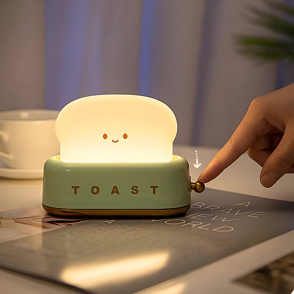 Mosrugs | TinyToast Table Lamp – Portable Toaster-Shaped Night Light with Dimmable LED & USB Port