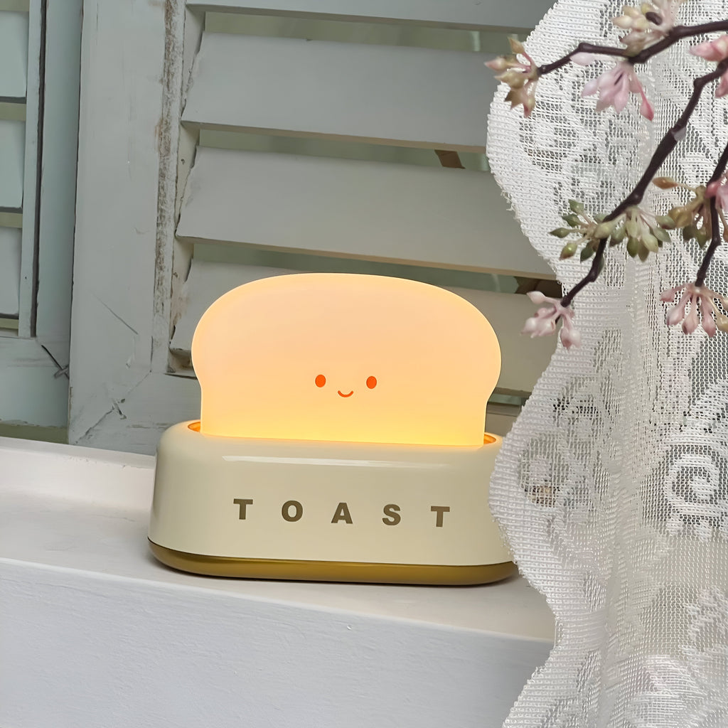 Mosrugs | TinyToast Table Lamp – Portable Toaster-Shaped Night Light with Dimmable LED & USB Port