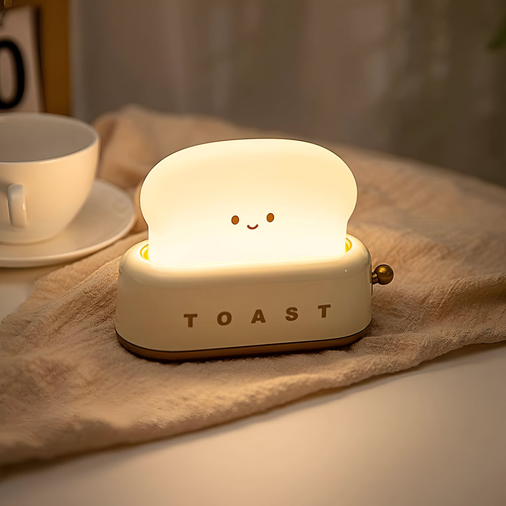 Mosrugs | TinyToast Table Lamp – Portable Toaster-Shaped Night Light with Dimmable LED & USB Port