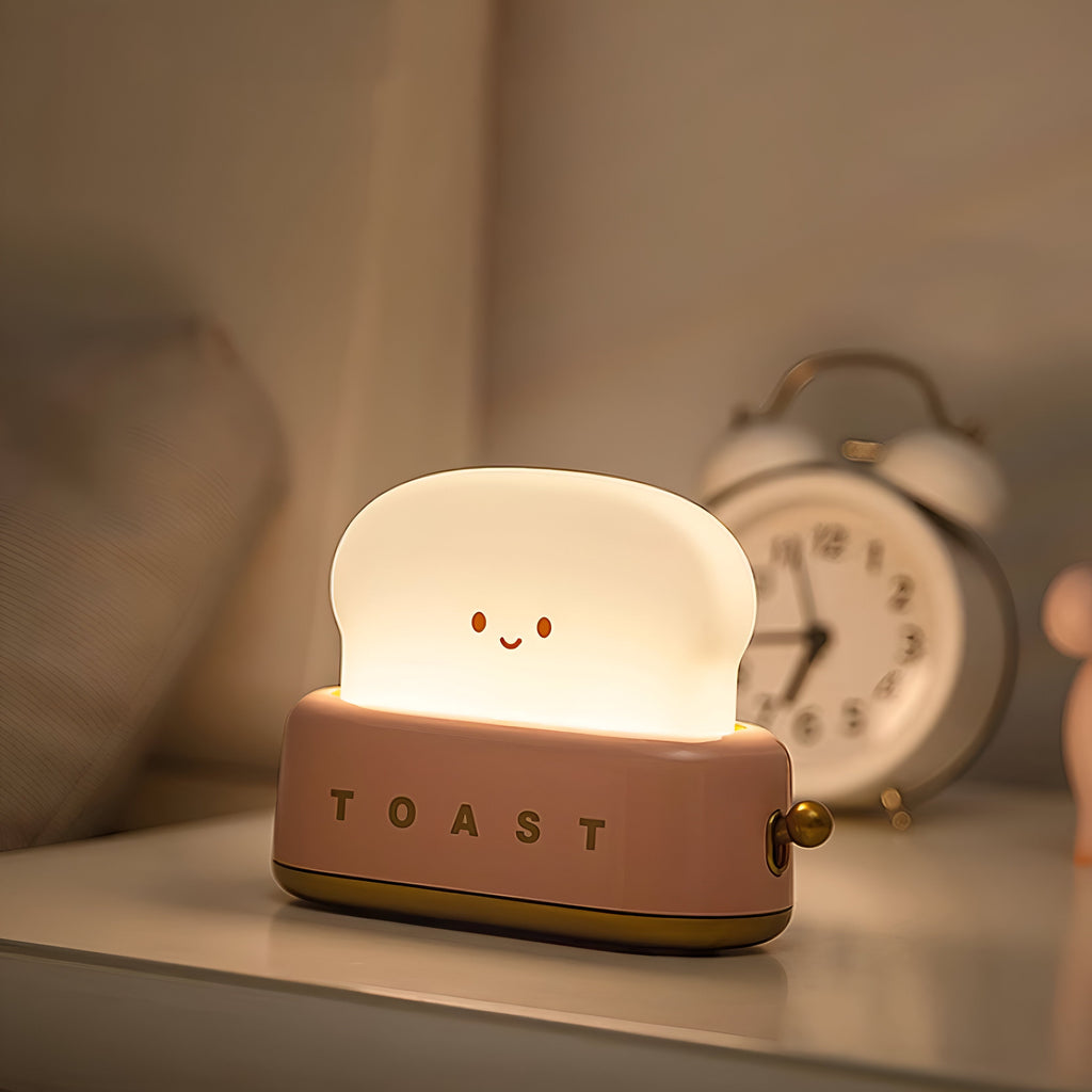 Mosrugs | TinyToast Table Lamp – Portable Toaster-Shaped Night Light with Dimmable LED & USB Port