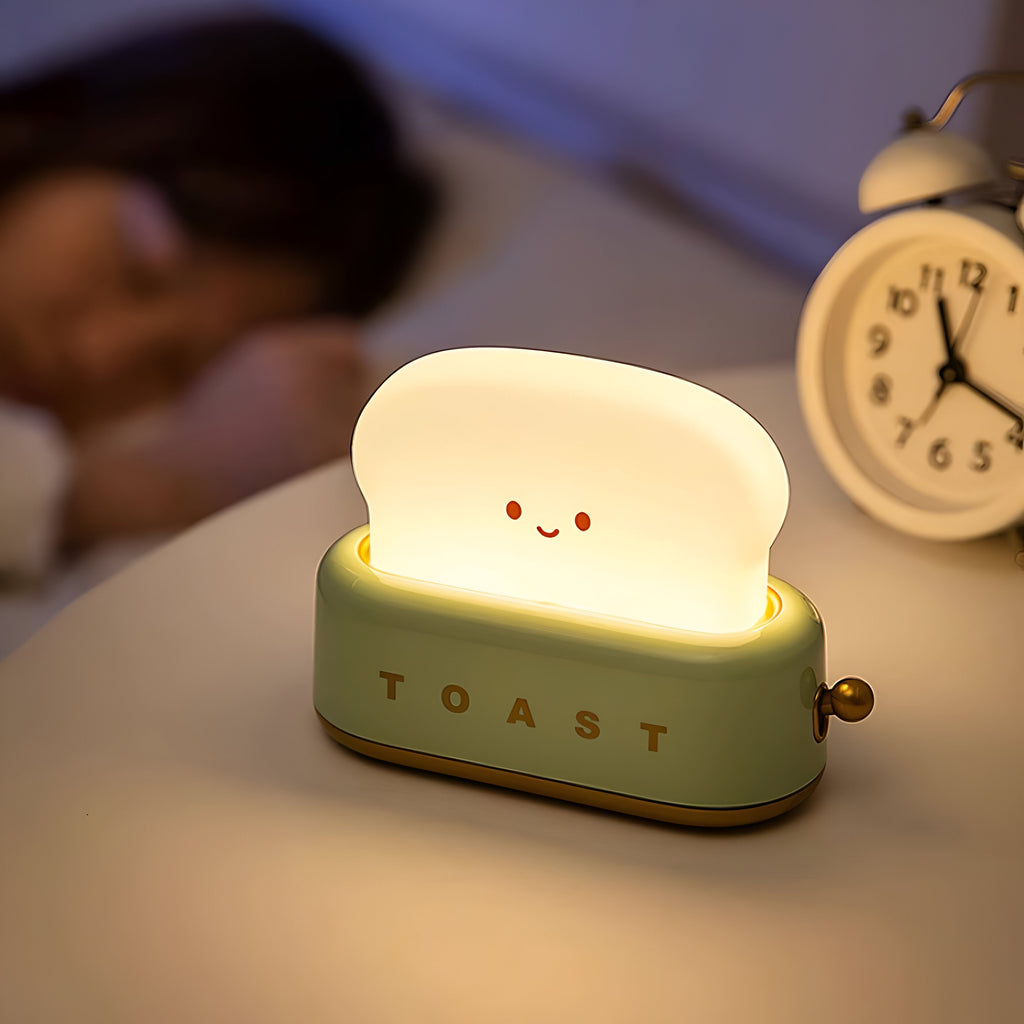 Mosrugs | TinyToast Table Lamp – Portable Toaster-Shaped Night Light with Dimmable LED & USB Port