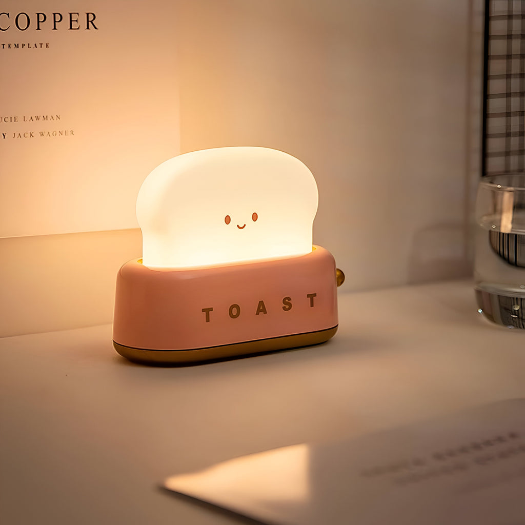 Mosrugs | TinyToast Table Lamp – Portable Toaster-Shaped Night Light with Dimmable LED & USB Port