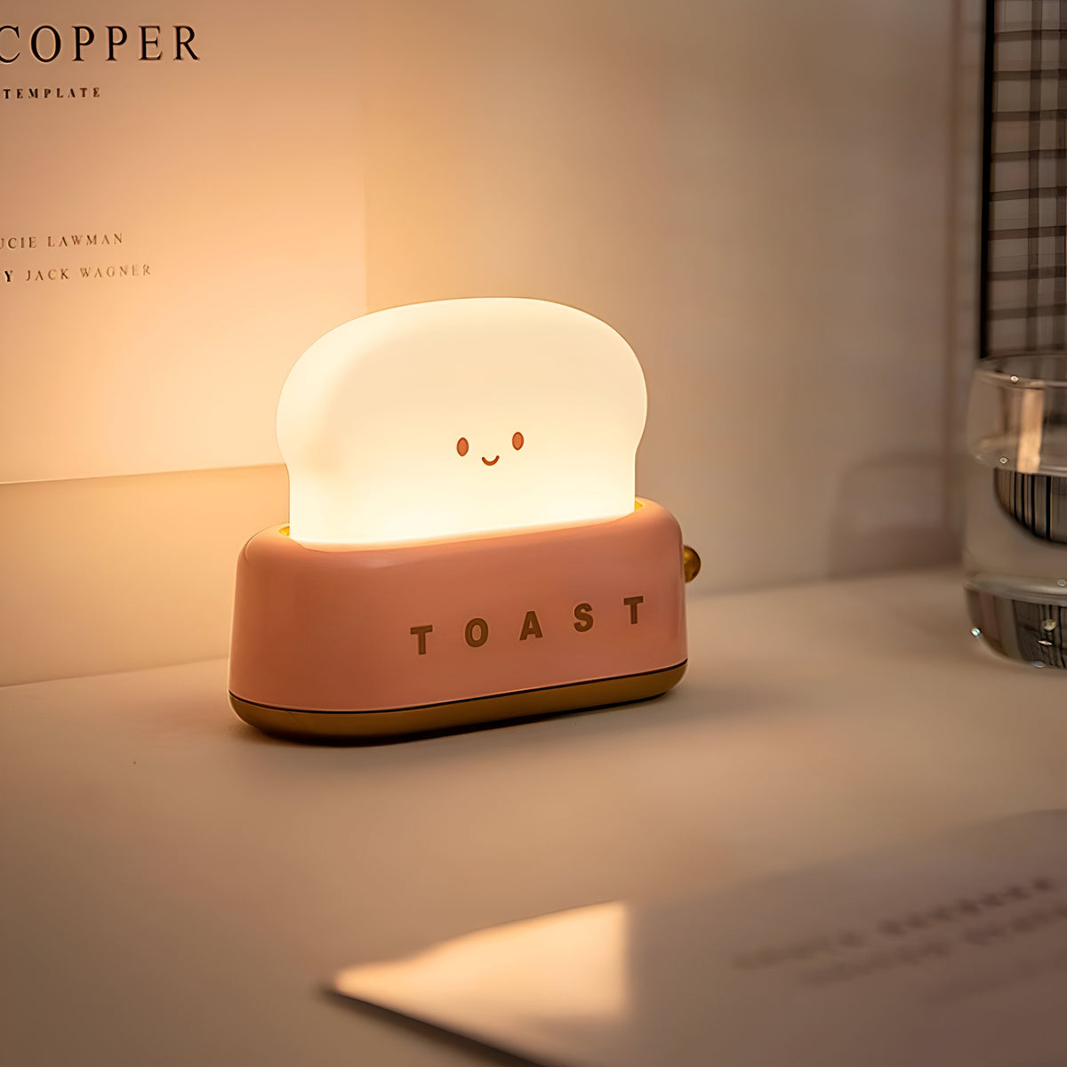 Mosrugs | TinyToast Table Lamp – Portable Toaster-Shaped Night Light with Dimmable LED & USB Port