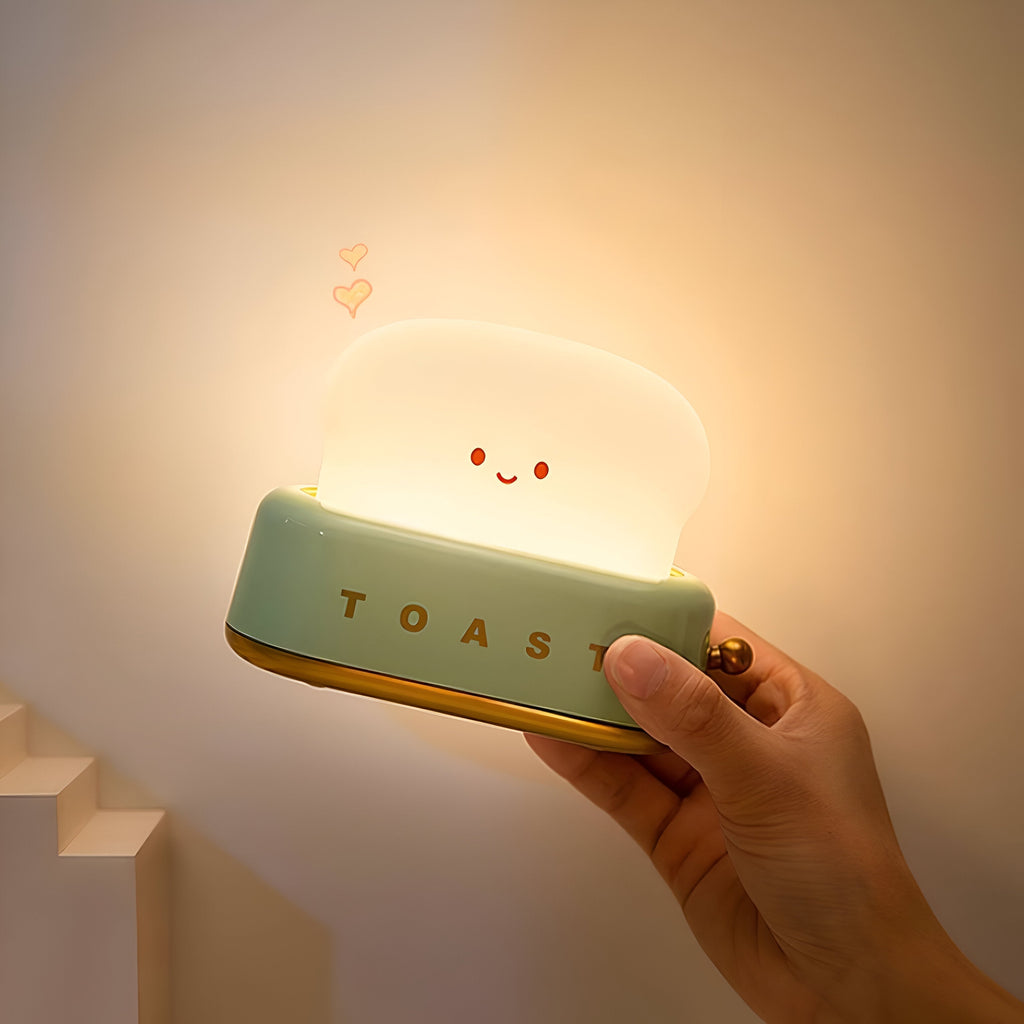 Mosrugs | TinyToast Table Lamp – Portable Toaster-Shaped Night Light with Dimmable LED & USB Port