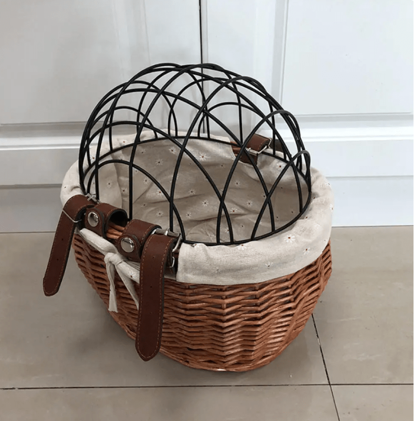 Mosrugs | PawRide | Front-Mounted Wicker Dog Bike Basket – Safe, Stylish & Weatherproof