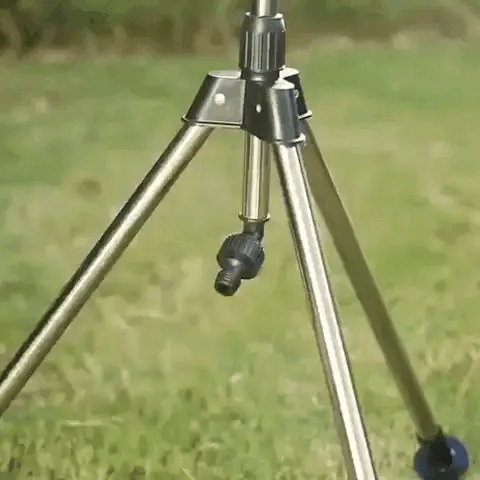 Mosrugs | High-Pressure Rotating Tripod Sprinkler | 360° Coverage, Adjustable Height & Quick Setup for Garden Care and Summer Fun