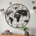 Mosrugs | 60cm Large World Map Wall Clock – Modern Decorative Timepiece for Living Room