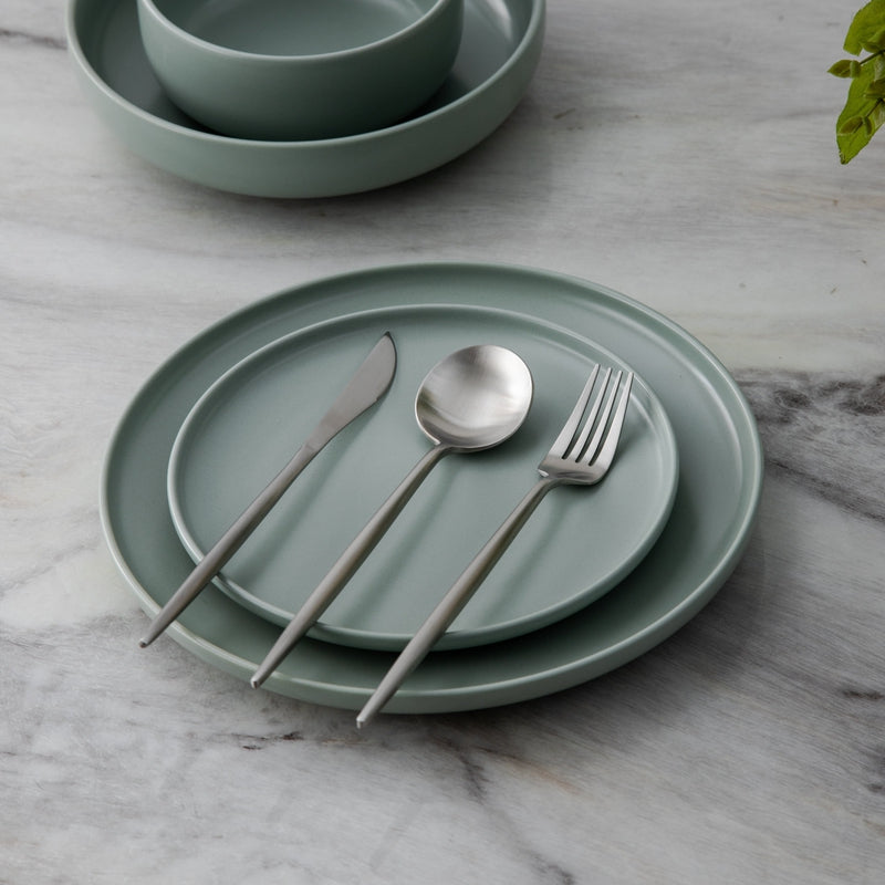 Mosrugs | Minimalist Flatware Set – 20-Piece Titanium-Coated Stainless Steel Cutlery | Modern Matte Finish for Elegant Dining