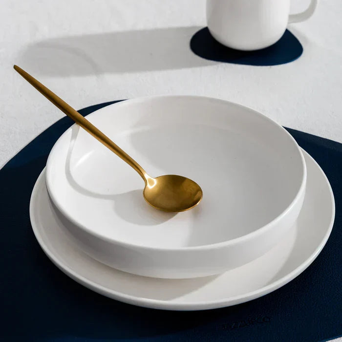 Mosrugs | Minimalist Flatware Set – 20-Piece Titanium-Coated Stainless Steel Cutlery | Modern Matte Finish for Elegant Dining