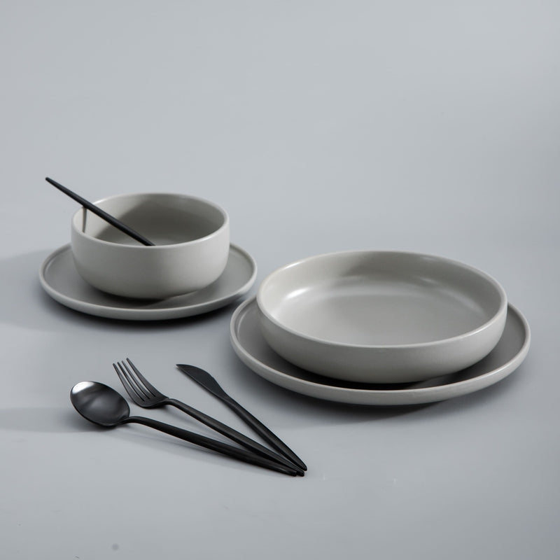 Mosrugs | Minimalist Flatware Set – 20-Piece Titanium-Coated Stainless Steel Cutlery | Modern Matte Finish for Elegant Dining