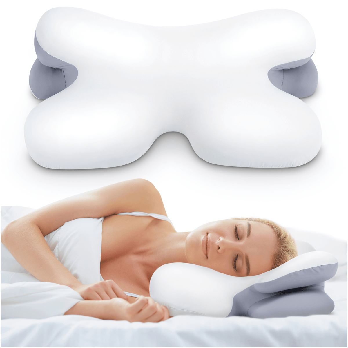 Mosrugs | Side Sleeper Pillow | Ergonomic Memory Foam for Neck Pain Relief & Comfortable Sleep |Best Pillow for Back Pain