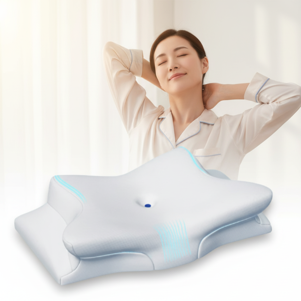 Mosrugs | Memory Foam Pillow for Ultimate Comfort – Sleeping Pillow with Ergonomic Butterfly Design for Deep Rest & All-Night Support