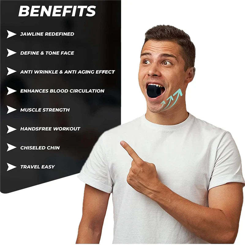 Mosrugs | Jawline Sculptor | Jaw Toner Food-Grade Silica Gel Facial Exerciser for Slimming & Defining Mewing at Home or On-the-Go