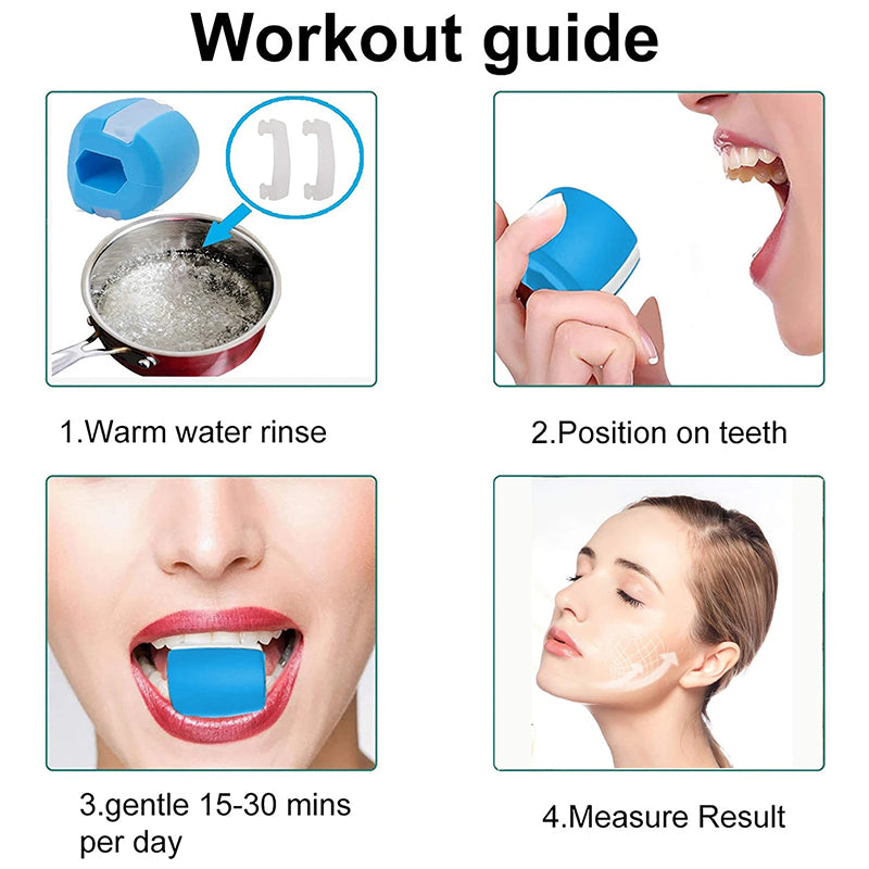 Mosrugs | Jawline Sculptor | Jaw Toner Food-Grade Silica Gel Facial Exerciser for Slimming & Defining Mewing at Home or On-the-Go