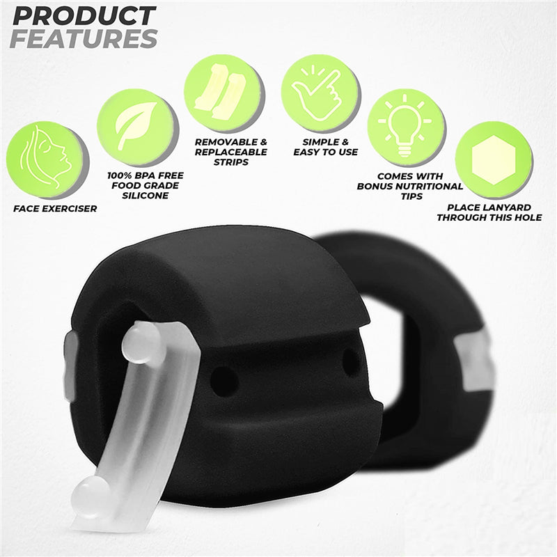 Mosrugs | Jawline Sculptor | Jaw Toner Food-Grade Silica Gel Facial Exerciser for Slimming & Defining Mewing at Home or On-the-Go